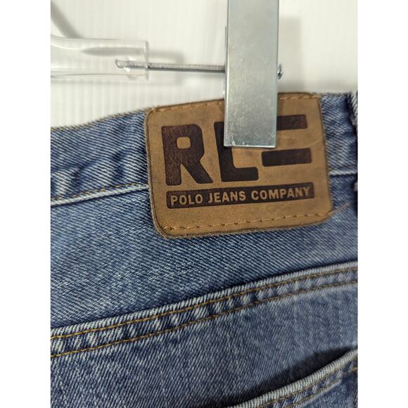 Vintage 90's Polo Jeans Company C-5 Carpenter Jean Short Jhorts Long Length 36 - Picture 5 of 11